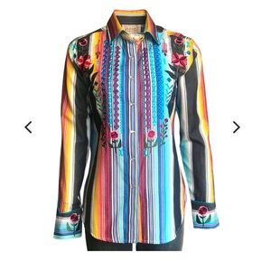Rockmount Ranch Wear Woman’s Boho Serape Stripe Western Shirt